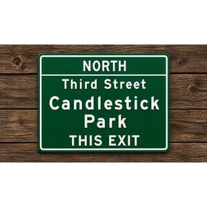 Candlestick Park Stadium Exit Road Sign San Francisco Third Street Giants 49ers